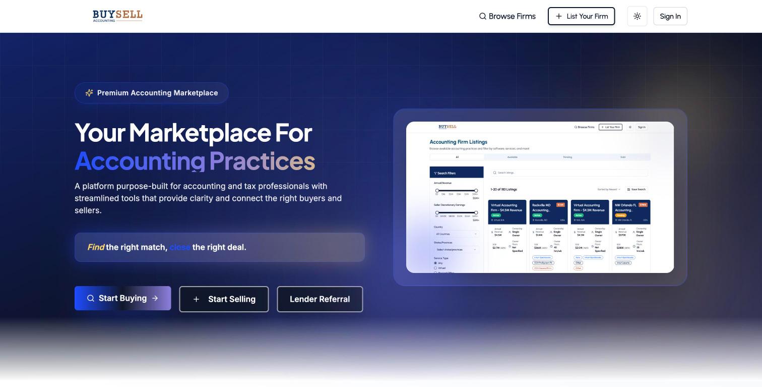 BuySellAccounting — Accounting Practice Marketplace