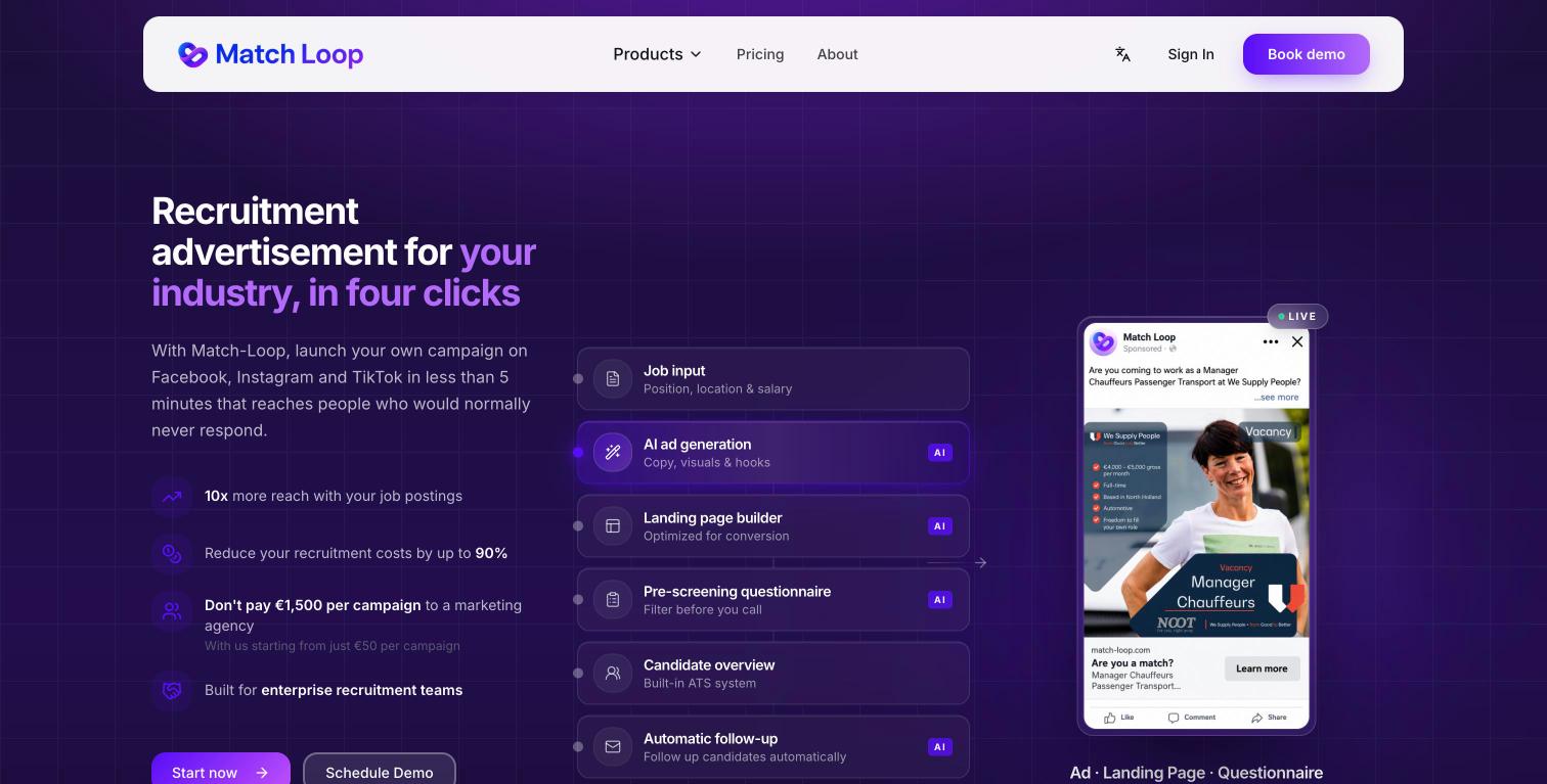 Match Loop — AI Recruitment Advertising Platform